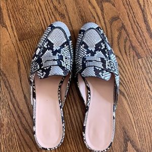 J.Crew Penny loafer Embossed Snakeskin Mules